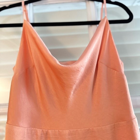 Sunday Best Orange Satin Slip Dress - Size M - Picture 2 of 4
